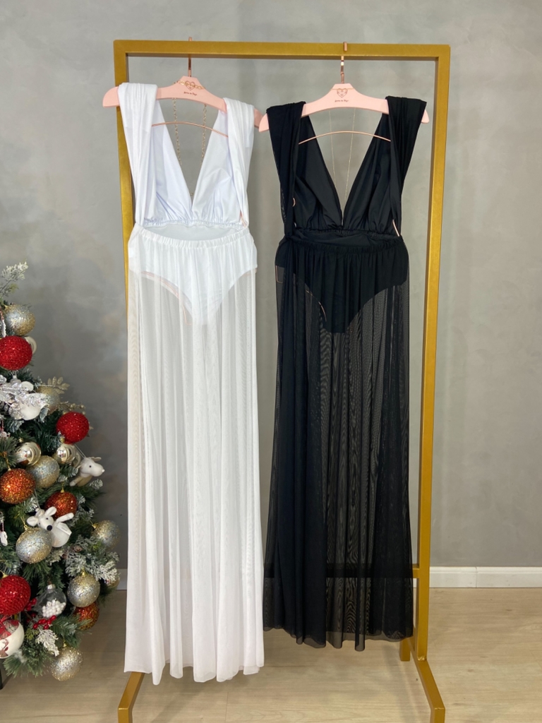 Vestido com maio store por baixo