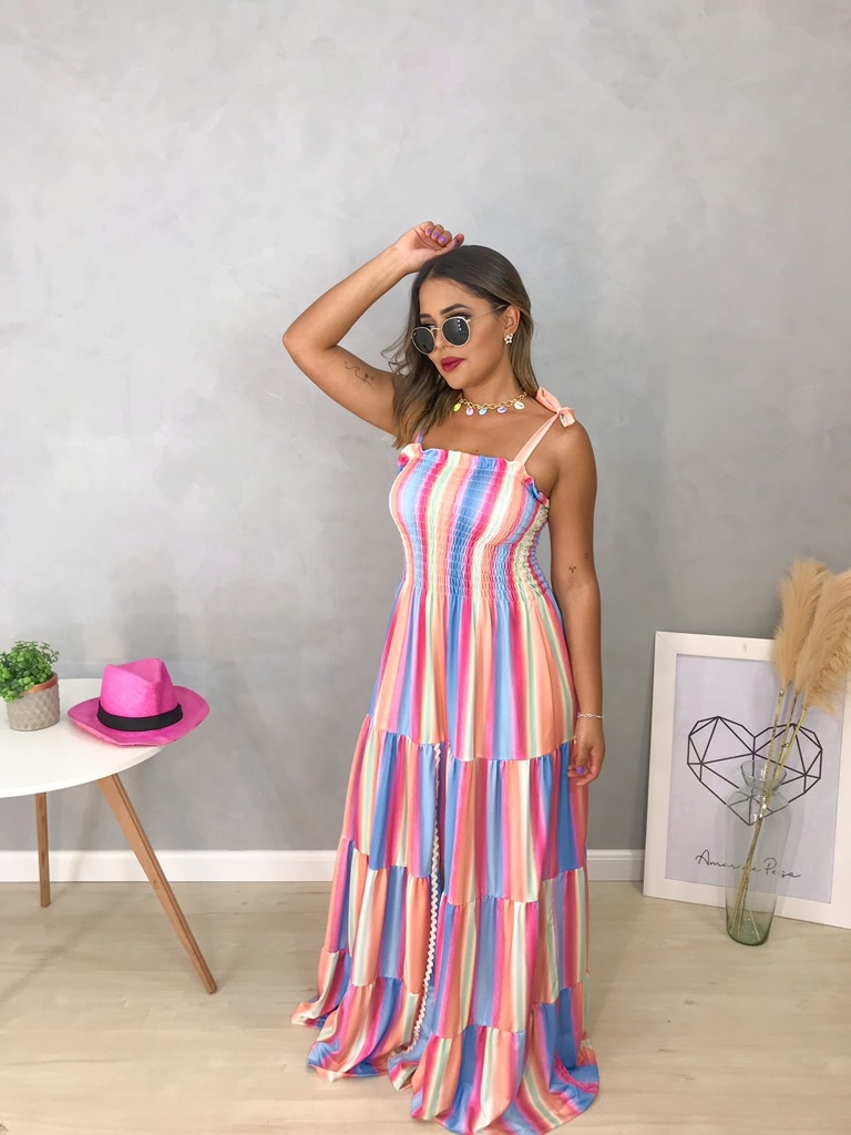 Vestido longo hotsell candy color comprar