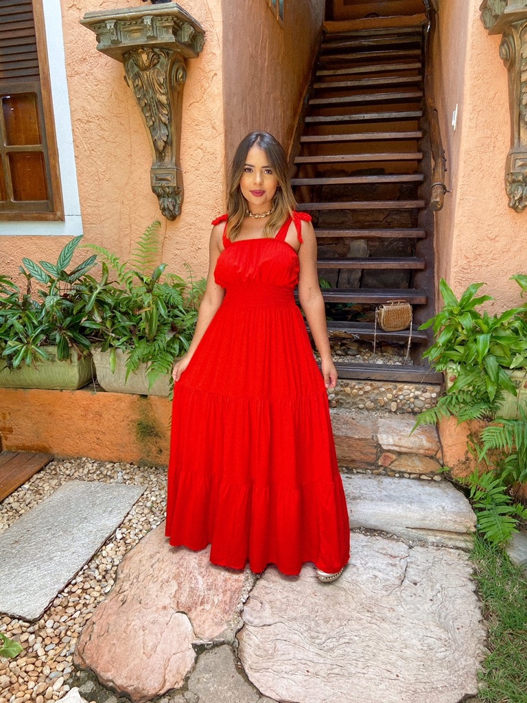 Vestido Longo de Alcinha Vermelho - Amor de Peça