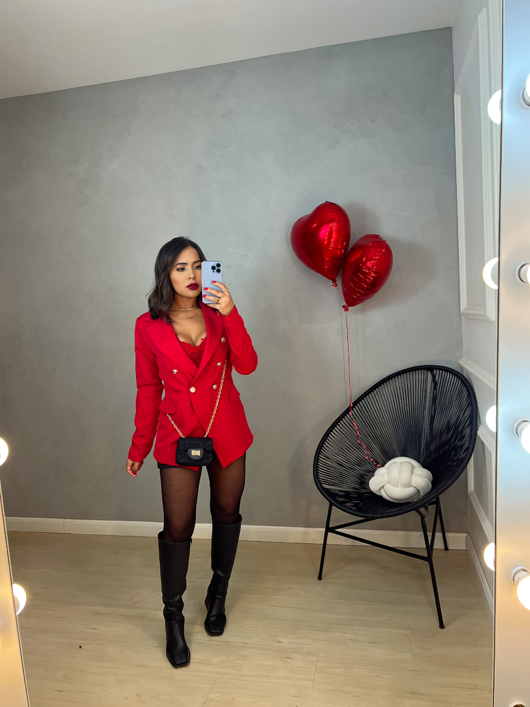 Red blazer sale dress zara