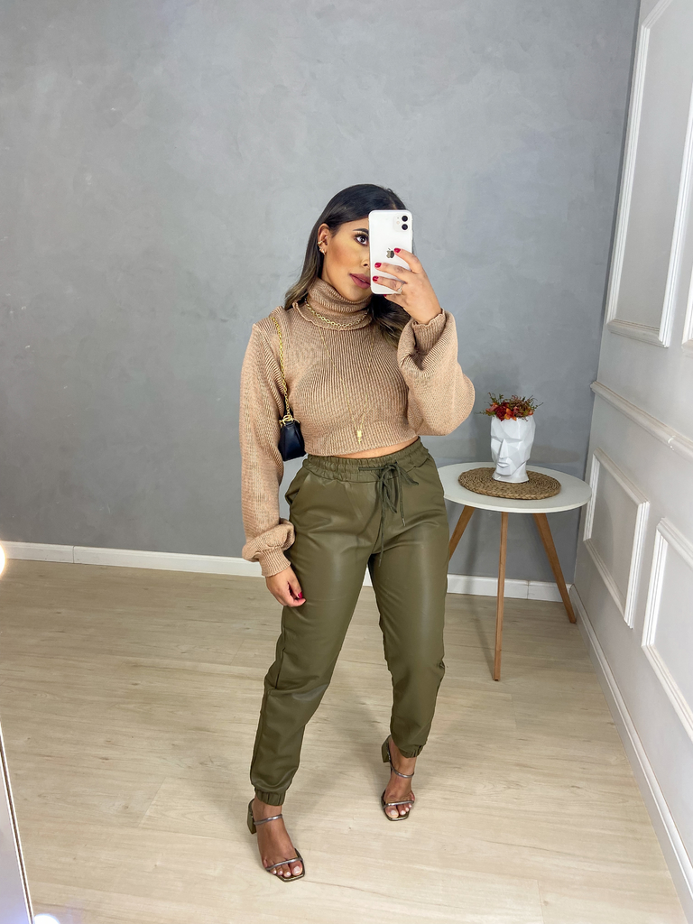 Calça hotsell couro verde