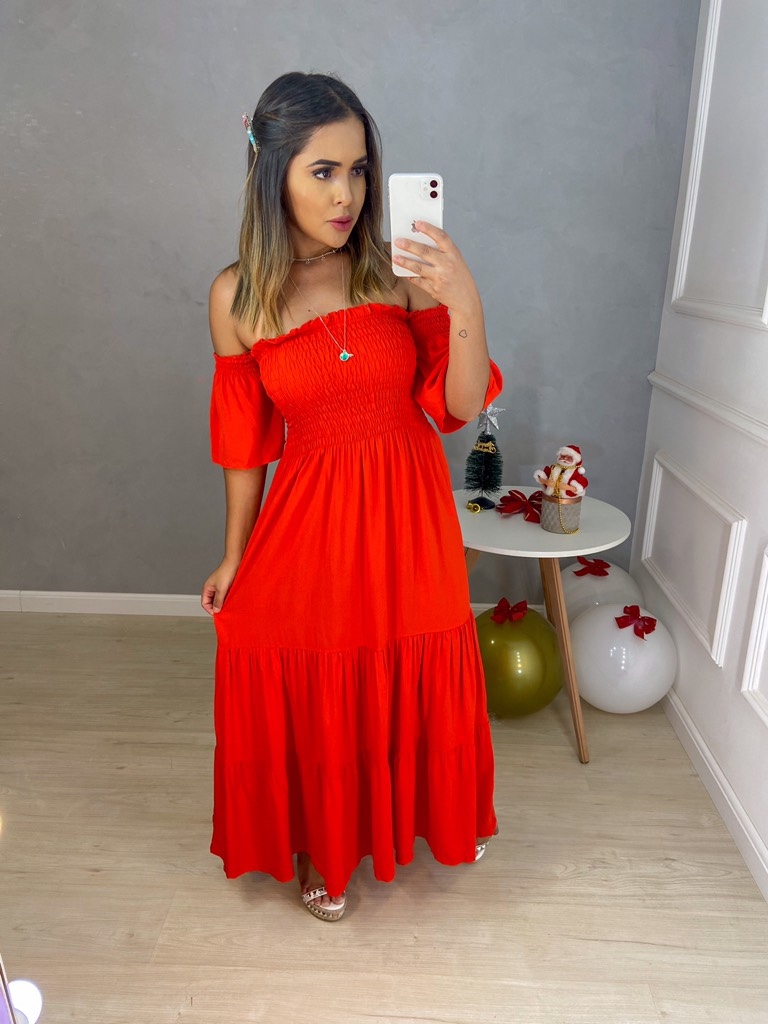Vestido Ciganinha Lastex Vermelho - Amor de Peça