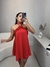 Vestido curto com amarração em detalhe babados - vermelho