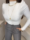 Suéter no tricot modal trançado - off white