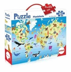 1243 -puzzle 36 Piezas Mapamundi Planisferio