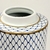Pote Potiche Azul E Branco Decorativo Telado 39cm G - comprar online