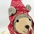 Urso com Gorro Vermelho Boneco de Pelúcia Decoração de Natal 46x23cm - Inigual Decor