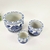 Vaso Decorativo Cachepot Azul Branco 20/15/10cm Arabesco 3pç - loja online