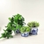 Vaso Decorativo Cachepot Azul Branco 20/15/10cm Arabesco 3pç - comprar online