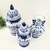Imagem do Kit De Porcelana Azul E Branca Potiche E Vaso Decoração