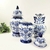 Kit De Porcelana Azul E Branca Potiche E Vaso Decoração - comprar online
