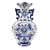Vaso Azul E Branco Decorativo Com Alça 34x21x15cm
