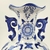Vaso Azul E Branco Decorativo Com Alça 34x21x15cm na internet