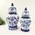Pote Potiche Azul E Branco 46/37cm Porcelana Decoração 2pc - comprar online