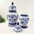 Pote Potiche Azul E Branco 46/37cm Porcelana Decoração 2pc - loja online