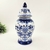 Pote Potiche Azul E Branco 37x19cm Porcelana Decoração - comprar online