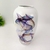 Vaso Decorativo de Porcelana 31x17cm Branco com Roxo na internet