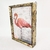 Quadro Decoração Flamingo Rosa Dourado 20x15cm na internet