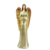 Anjo Castiçal Bronze Dourado Estátua Decorativa 36x13x10cm