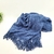 Manta Para Sofá Azul 172x127cm Manta Para Viagem Tricô - comprar online