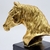 Escultura Cavalo Dourado E Preto 16x13x8cm Enfeite Resina - loja online