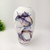 Vaso Decorativo de Porcelana 31x17cm Branco com Roxo - comprar online