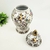 Pote Potiche Bege Color 37x18cm Porcelana Floral - loja online