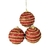 Bola De Natal Vermelha Decorada 8cm Para Árvore Kit 3pc