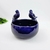 Vaso Decorativo Bacia Com Pássaro Azul 23x27x26cm Cerâmica - Inigual Decor
