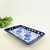 Prato Decorativo Azul E Branco 2x19x12cm Bandeja Porcelana - loja online