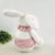 Coelha Sentada Branca E Rosa 37x22x16cm Enfeite De Páscoa - Inigual Decor