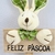 Placa Coelho Verde Feliz Páscoa 23x9x4cm Enfeite De Páscoa - Inigual Decor