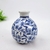 Vaso Azul E Branco 10X10cm Floral Porcelana Mini Ball na internet