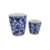 Vaso Azul E Branco 15/10cm Flores E Borboletas Porcelana 2pc