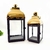 Lanterna Marroquina Decorativa Preta Dourada 41/32cm Kit 2pç
