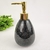 Dispenser Sabonete Banheiro Preto Dourado 18X9cm - comprar online