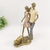 Enfeite Estátua Casal Com Pet 26x19x11cm Dourado Cachorro - comprar online