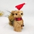 Imagem do Esquilo em Palha com Gorro Enfeite Decorativo de Natal 16x9x11cm P