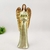 Anjo Castiçal Bronze Dourado Estátua Decorativa 36x13x10cm