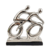 Bicicleta Decorativa com Ciclistas Estatueta Esportes Prata Luxo 30x28cm Bike