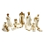 Presépio De Porcelana Branco E Dourado Natal 11pc