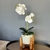 Arranjo De Orquídea Branca Vaso Com Suporte 51cm Inigual - comprar online