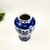 Vaso Decorativo Azul E Branco 30x18cm Porcelana Floral - Inigual Decor