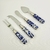 Imagem do Faca Para Queijo Azul E Branco 18cm Kit 4pc Porcelana