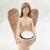 Enfeite Anjo Castiçal C/ Vela Decoração 29cm Nude Moderno - Inigual Decor