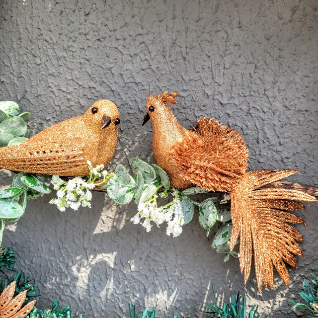 Guirlanda Natalina Cobre E Dourada 70m Pássaro Natal