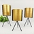 Vaso Dourado Com Suporte 11/12/13cm Metal Kit 3pc Decorativo - comprar online
