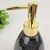 Dispenser Sabonete Banheiro Preto Dourado 18X9cm - Inigual Decor