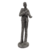 Estátua Homem Com Trompete Preta em Resina 40x12x18cm
