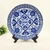 Prato Decorativo Azul E Branco 33x31cm Porcelana - comprar online